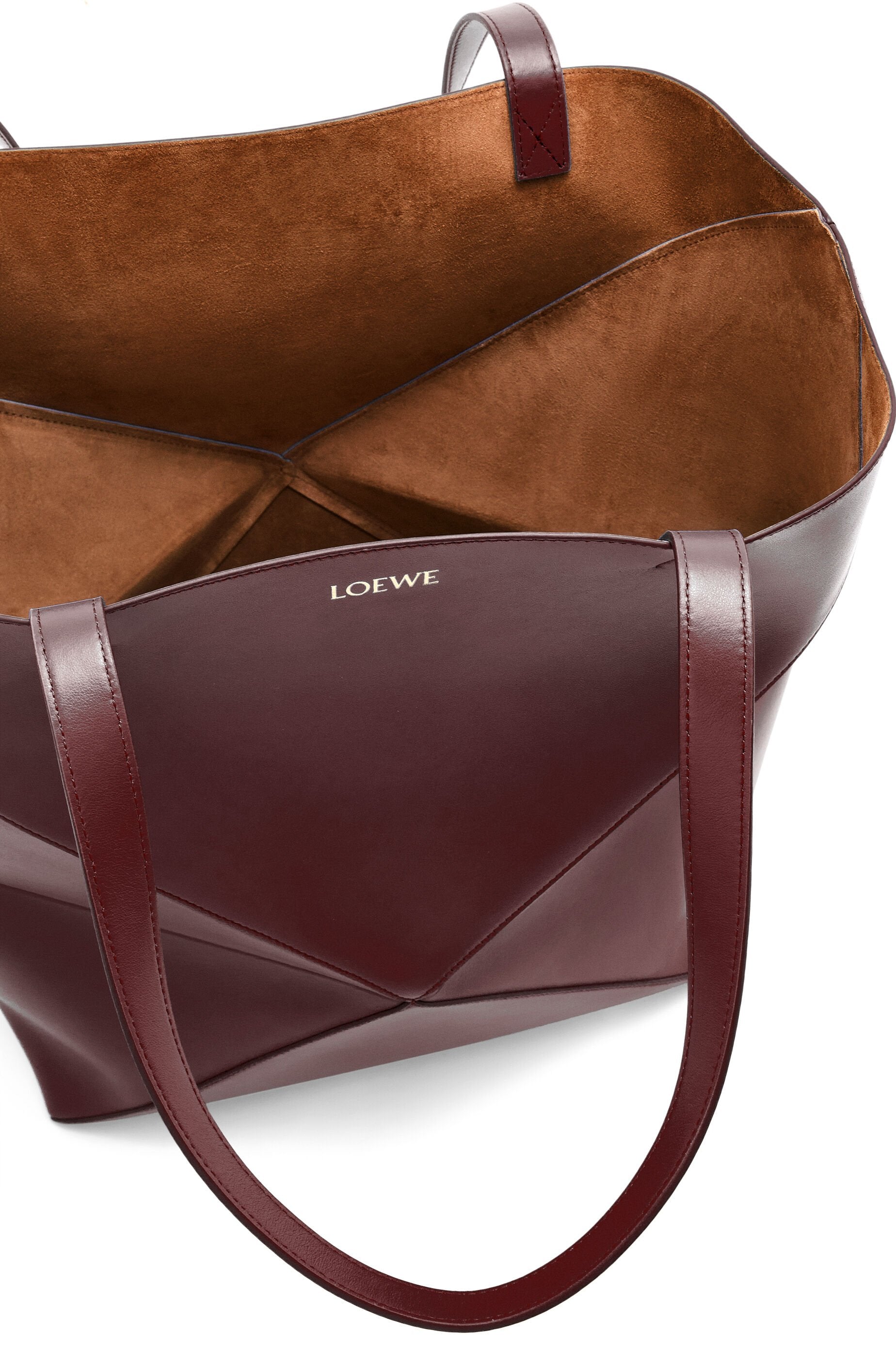 XL Puzzle Fold tote in shiny calfskin - Hall Of Brand