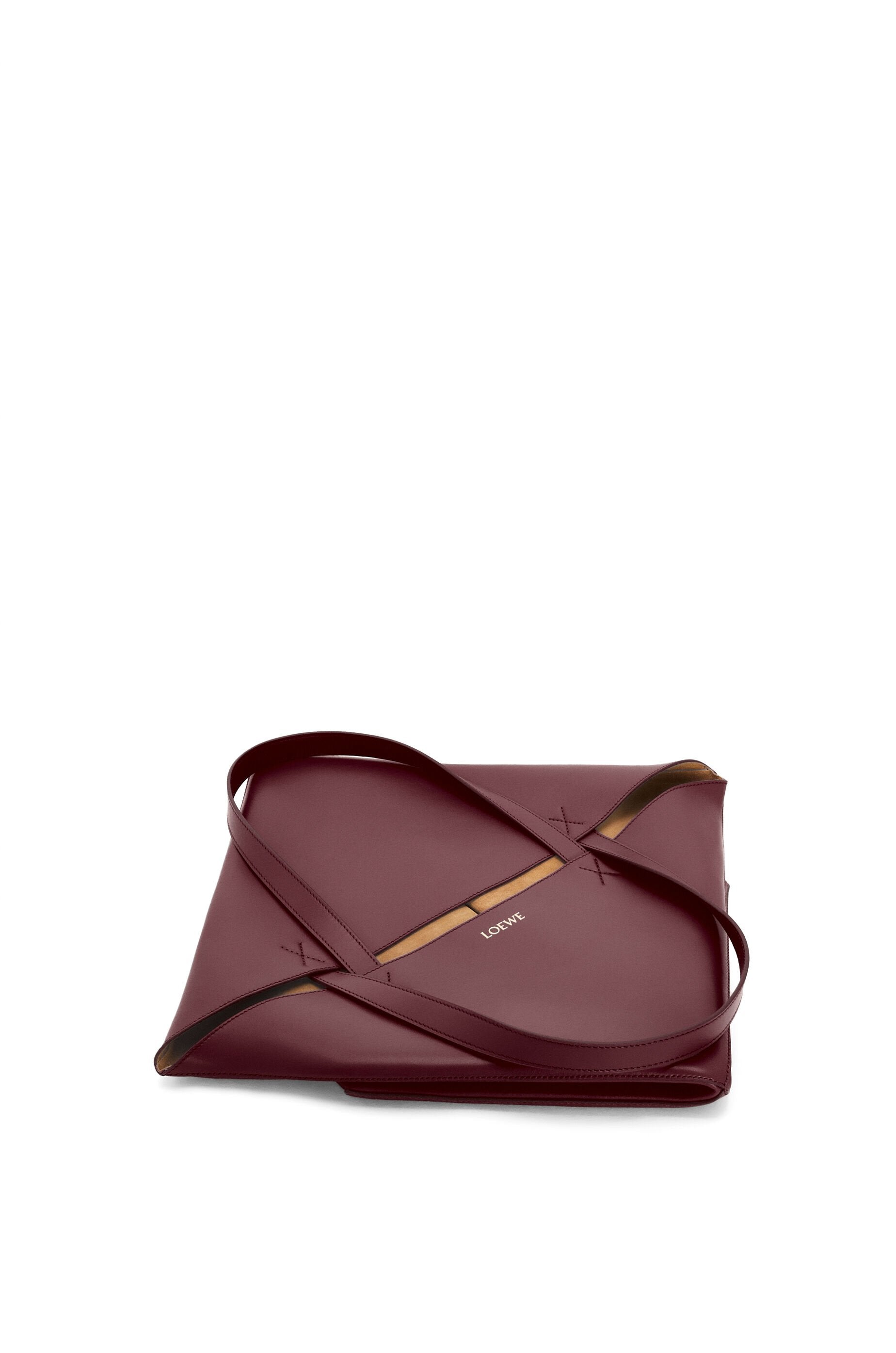 XL Puzzle Fold tote in shiny calfskin - Hall Of Brand