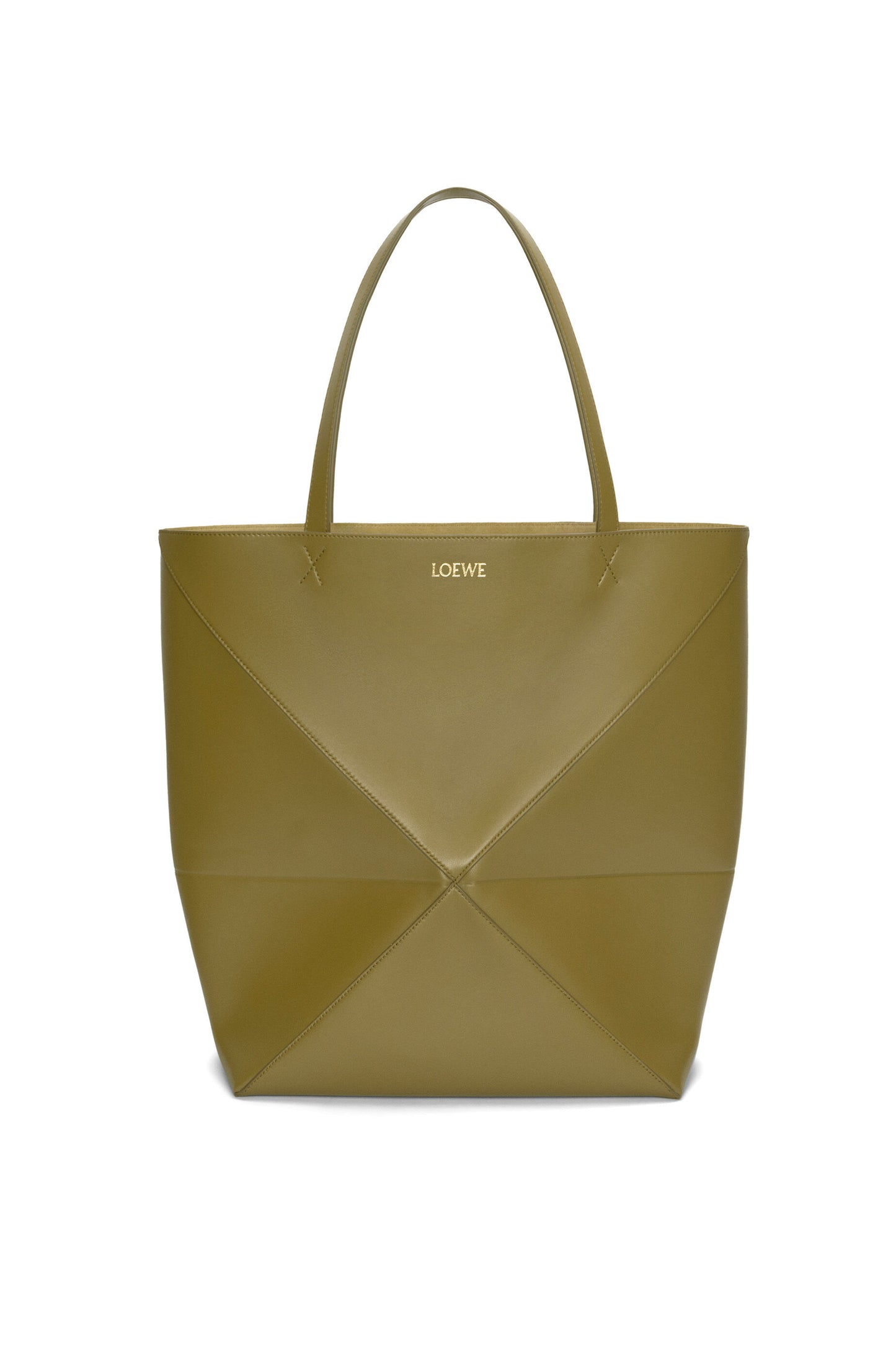 XL Puzzle Fold tote in shiny calfskin - Hall Of Brand