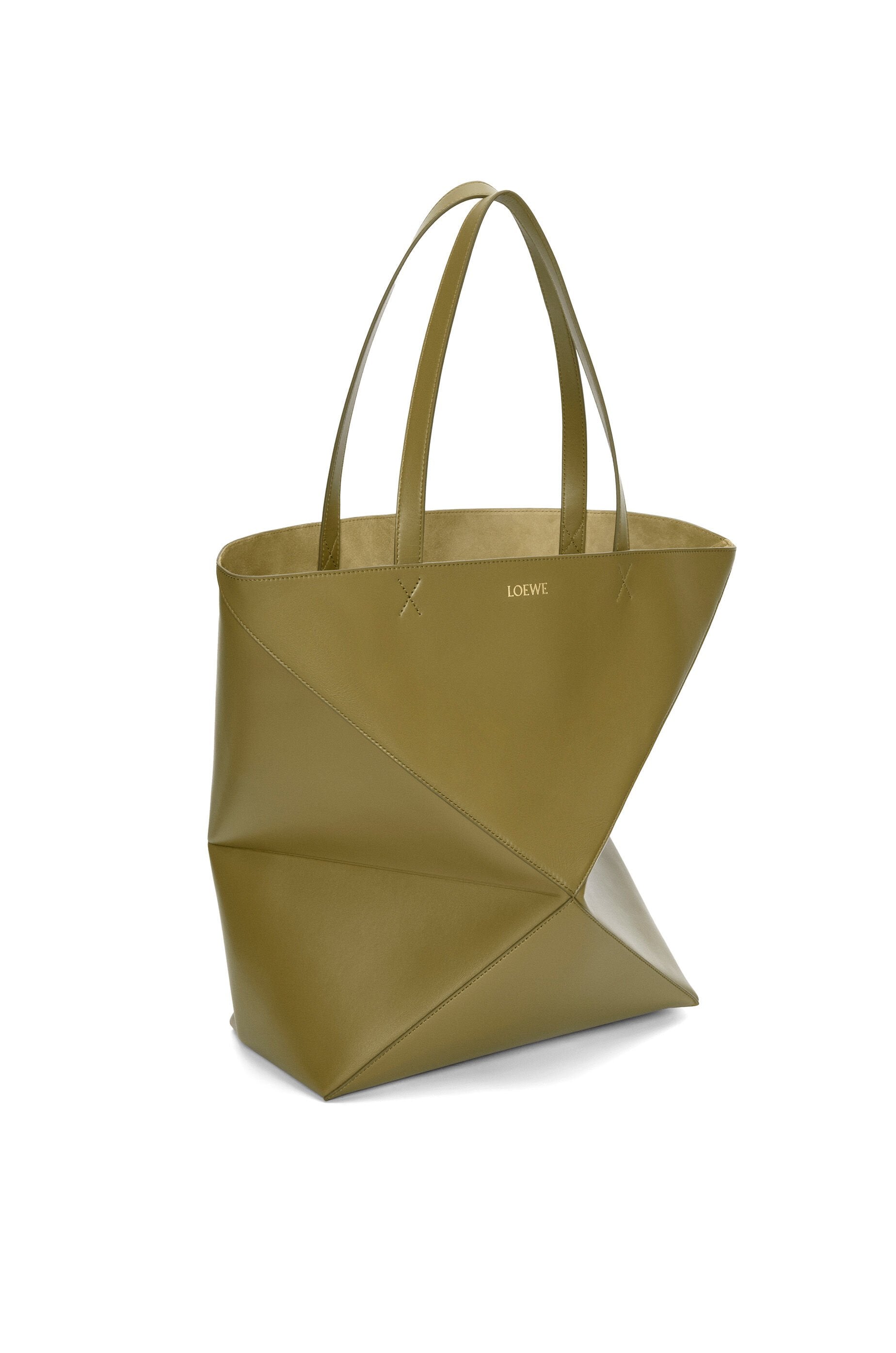 XL Puzzle Fold tote in shiny calfskin - Hall Of Brand