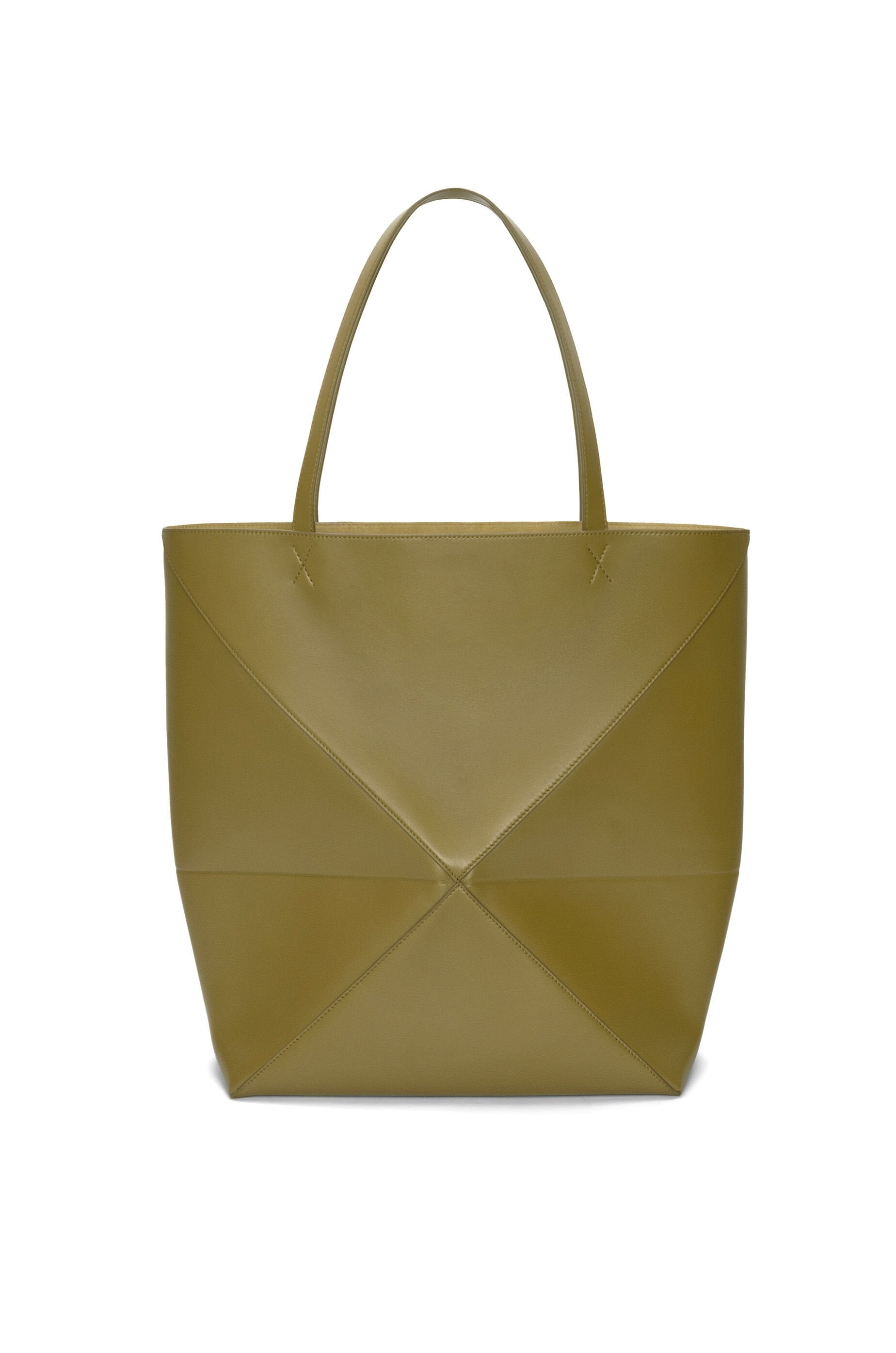 XL Puzzle Fold tote in shiny calfskin - Hall Of Brand