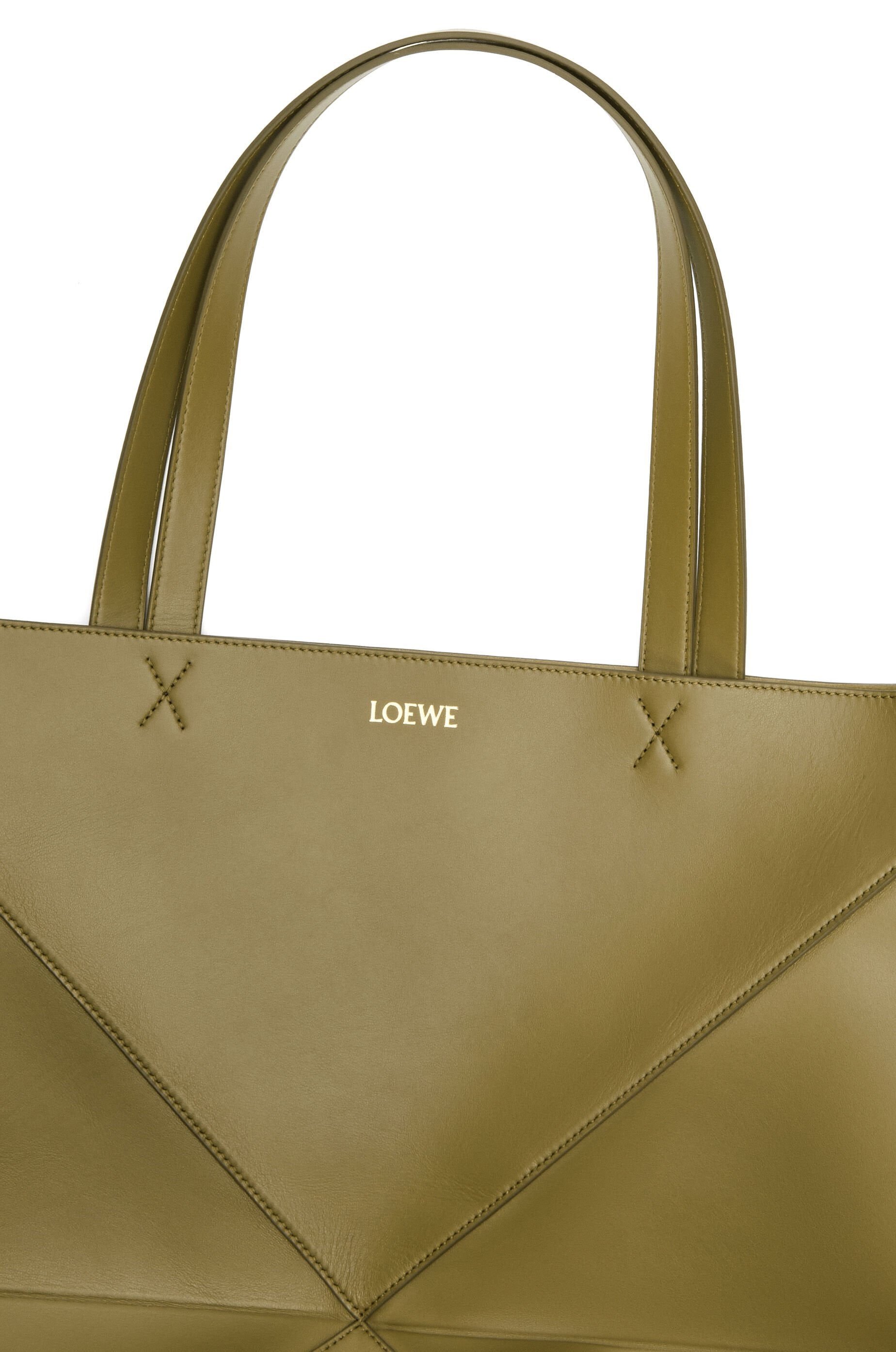 XL Puzzle Fold tote in shiny calfskin - Hall Of Brand