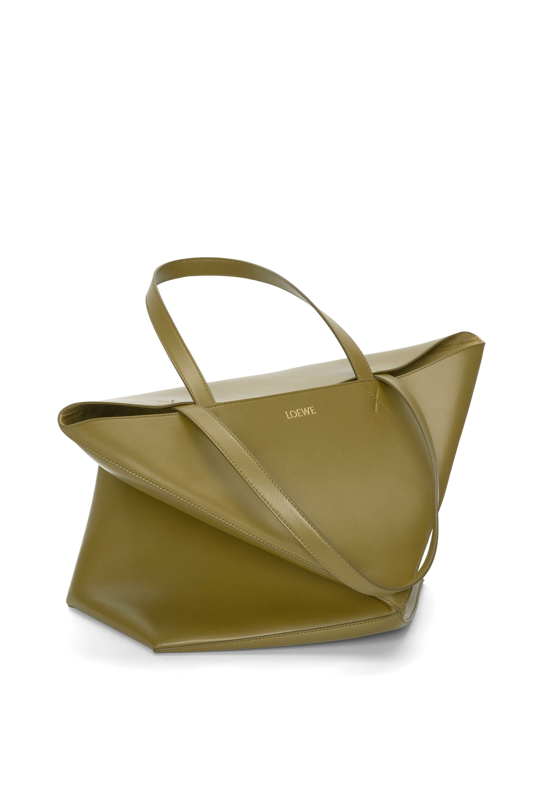 XL Puzzle Fold tote in shiny calfskin - Hall Of Brand