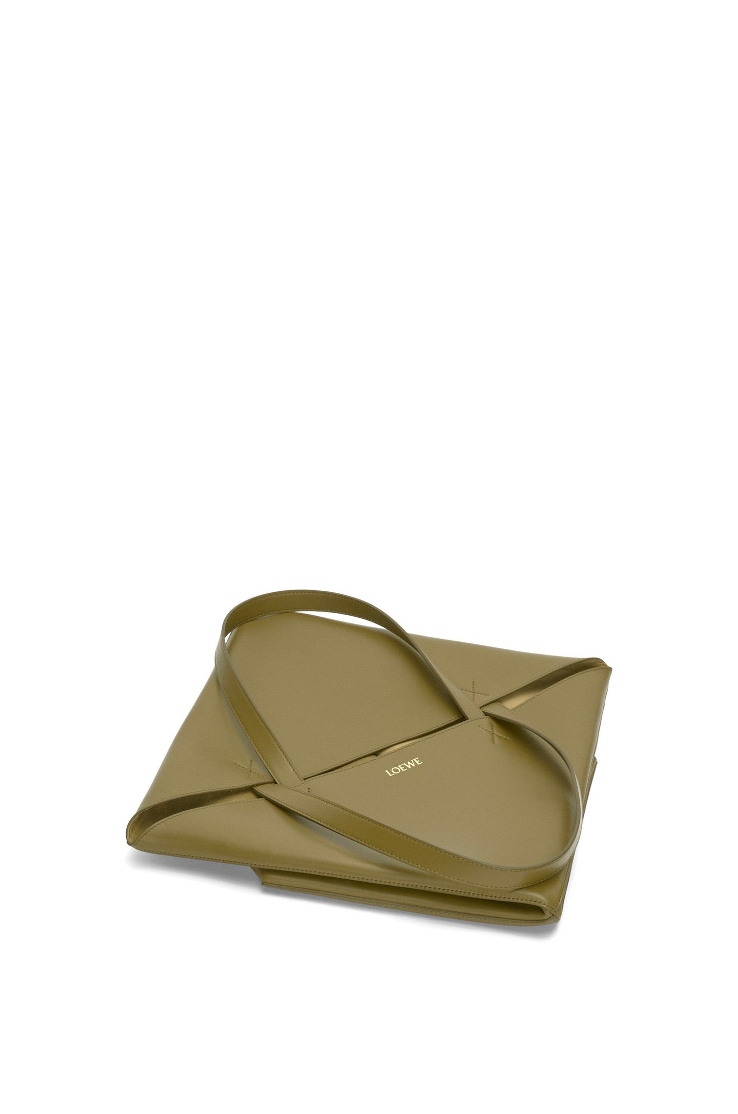 XL Puzzle Fold tote in shiny calfskin - Hall Of Brand