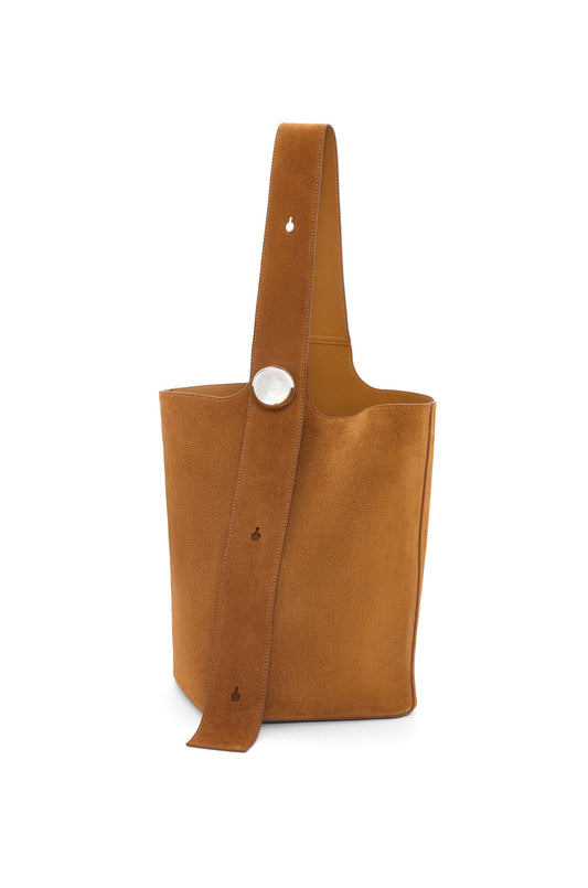 Large Pebble bucket bag in suede calfskin