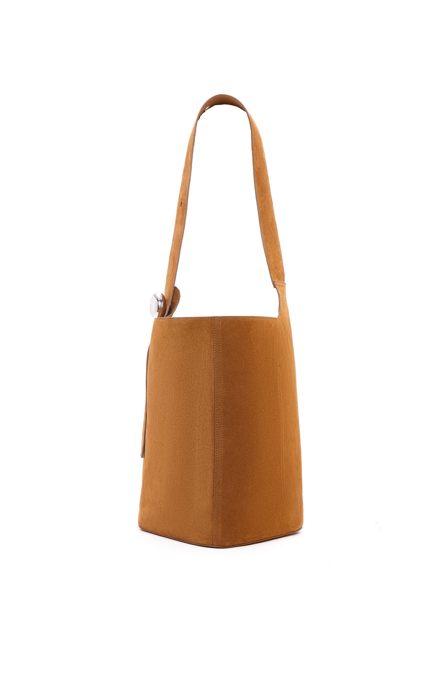 Large Pebble bucket bag in suede calfskin