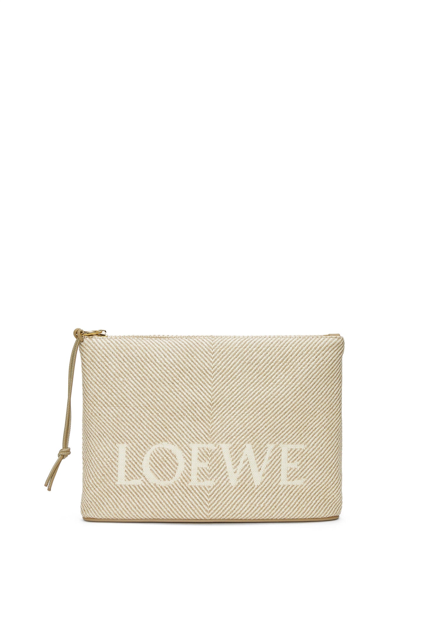 Oblong pouch in LOEWE jacquard and calfskin