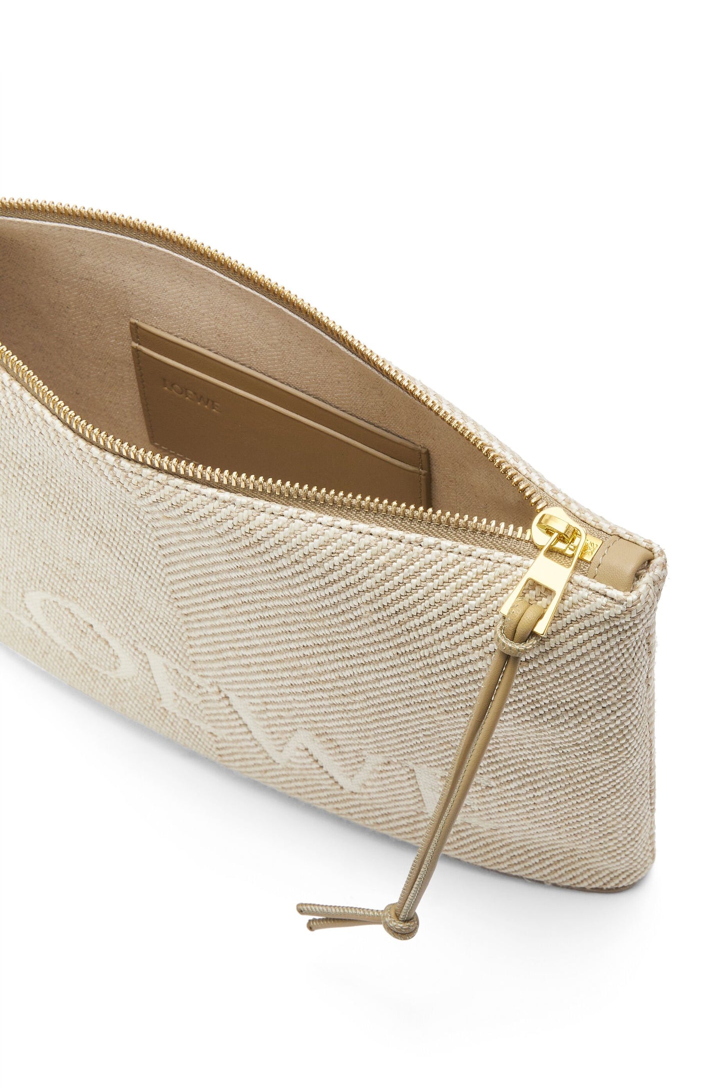 Oblong pouch in LOEWE jacquard and calfskin