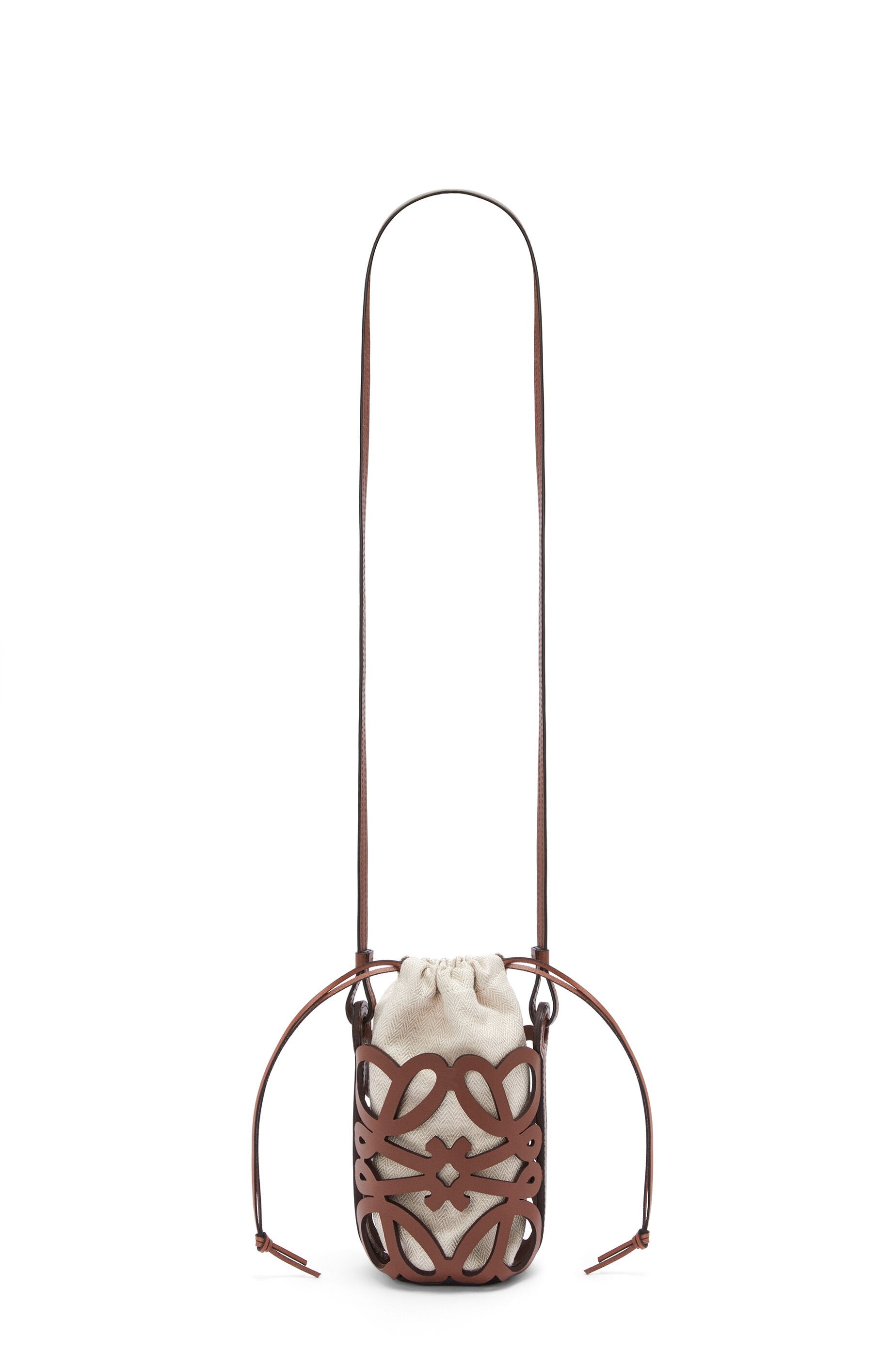 Anagram cut-out pocket in classic calfskin and canvas - Hall Of Brand