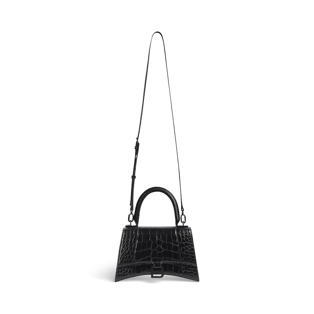 Hourglass small handbag crocodile embossed