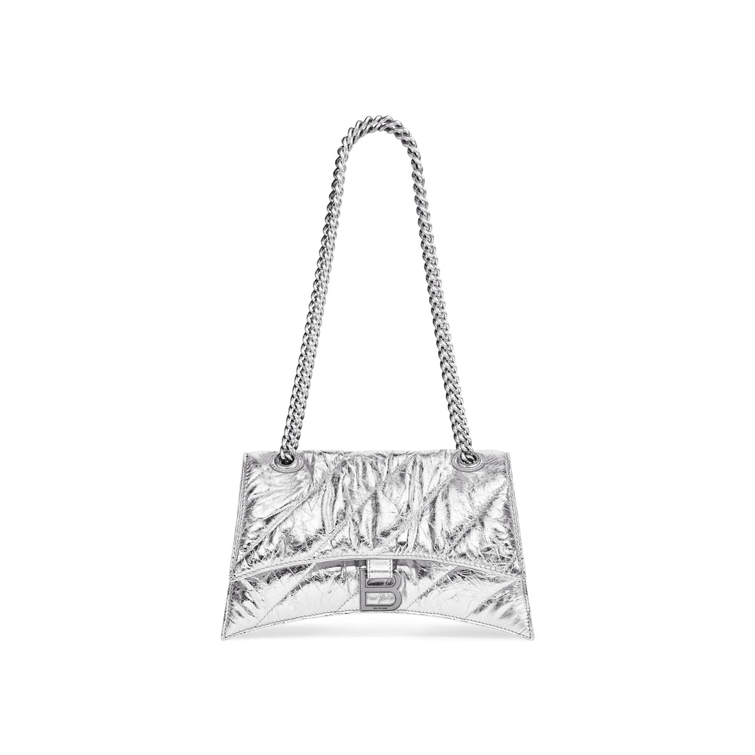 Crush small chain bag metallized quilted