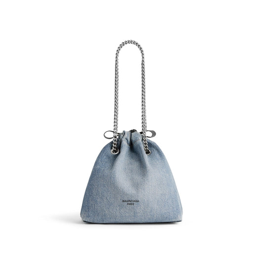 Crush small tote bag denim