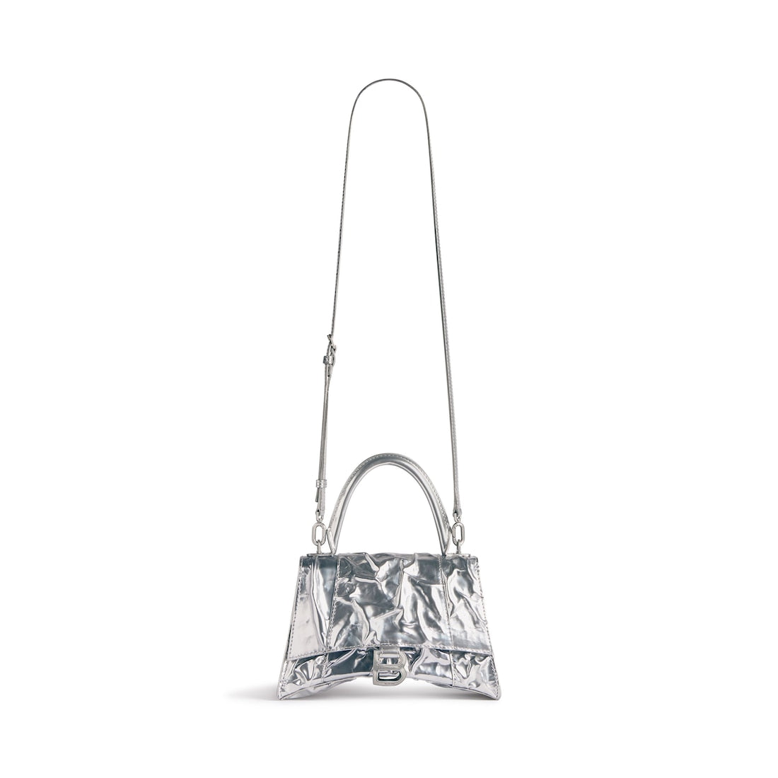 Hourglass small handbag crushed effect