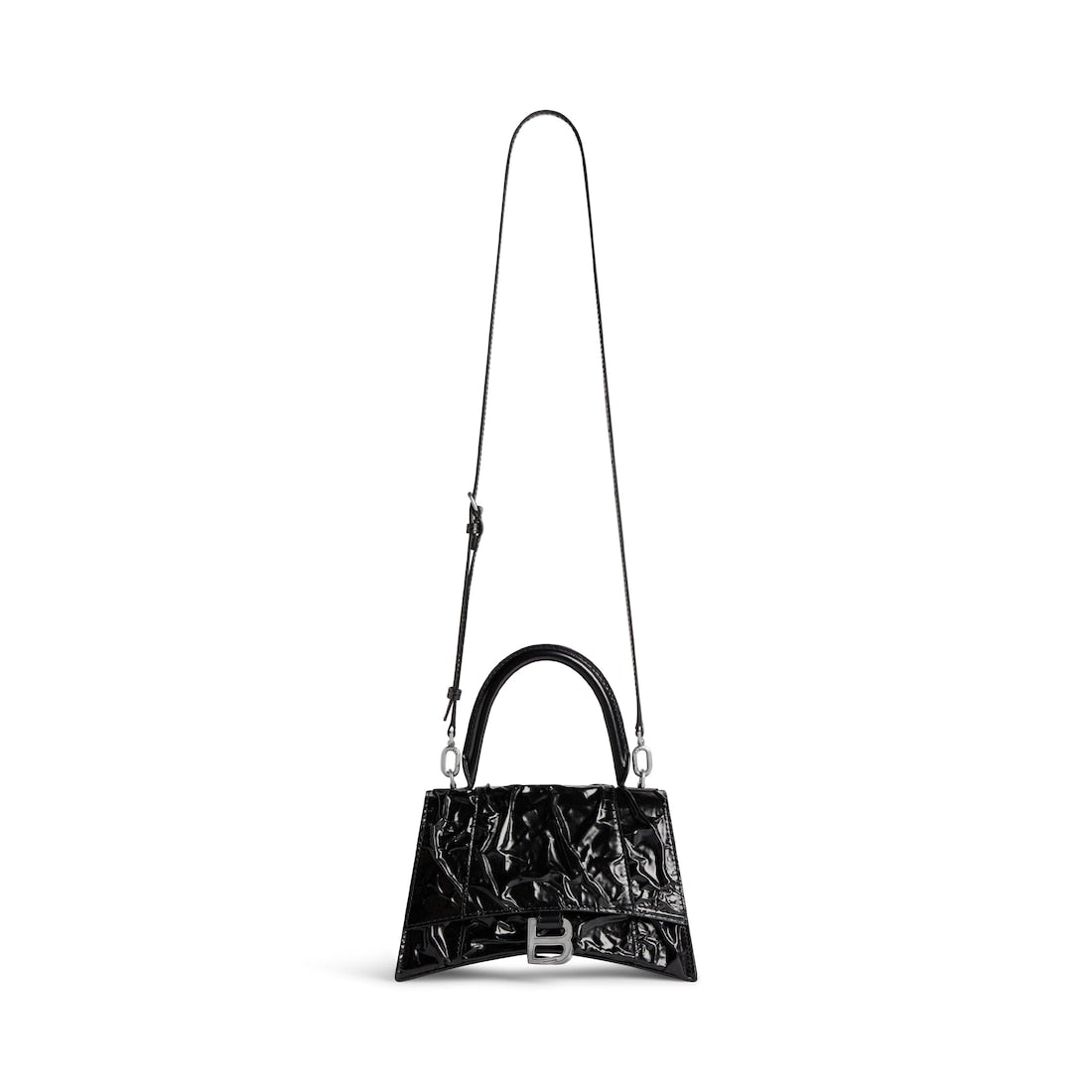 Hourglass small handbag crushed effect