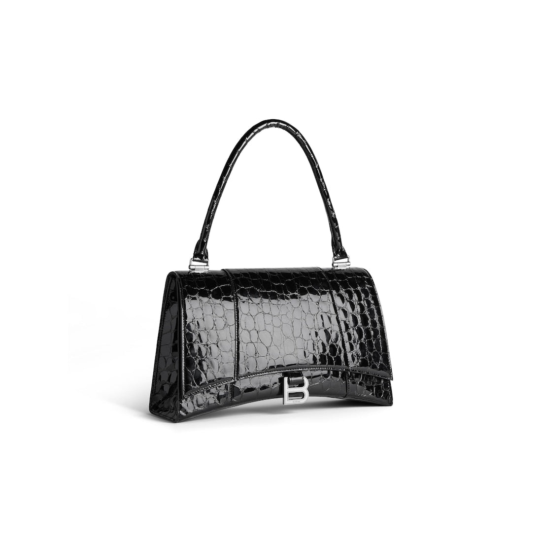 Hourglass hinge medium handbag crocodile embossed