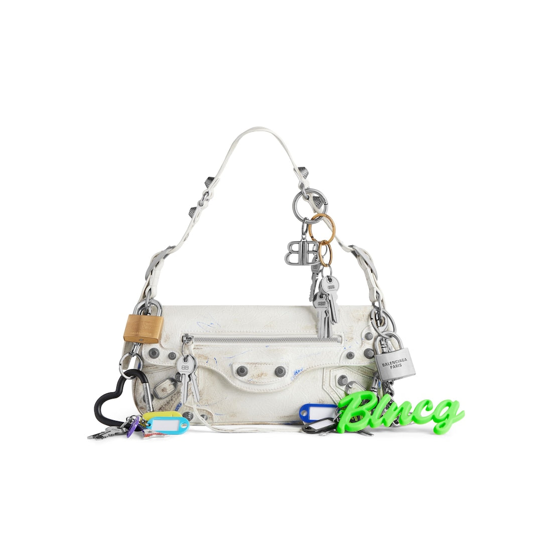 Le cagole small sling bag used effect with charms