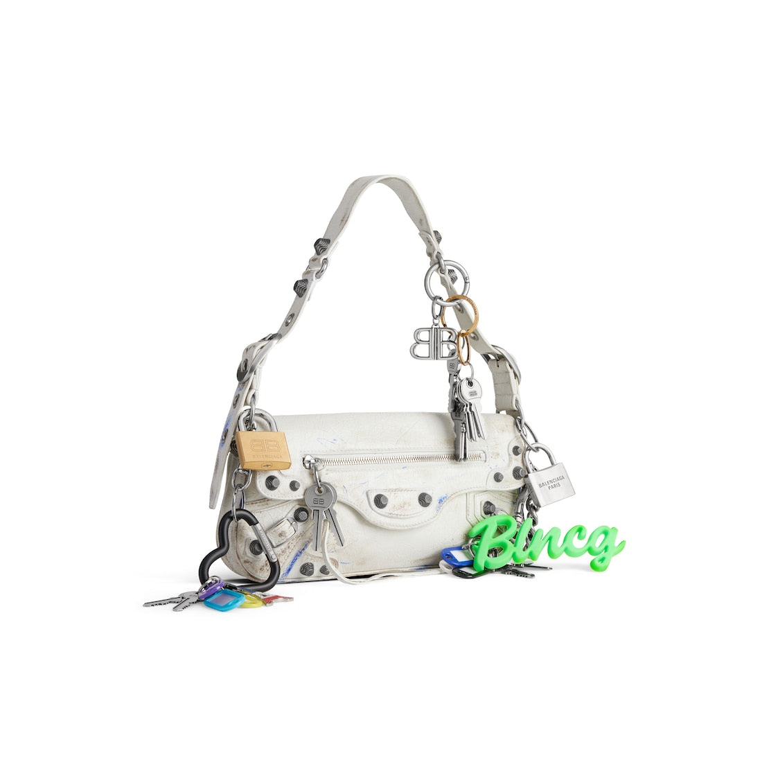 Le cagole small sling bag used effect with charms