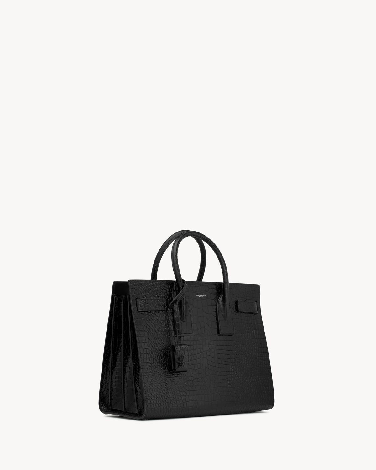 Sac de jour in embossed crocodile leather - small