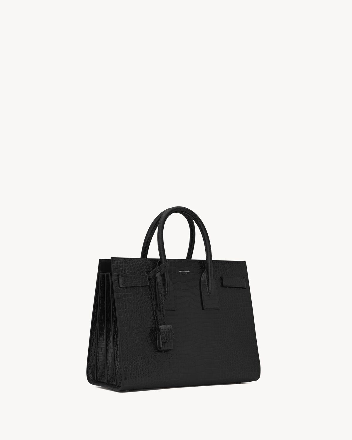 Sac de jour in embossed crocodile leather - small