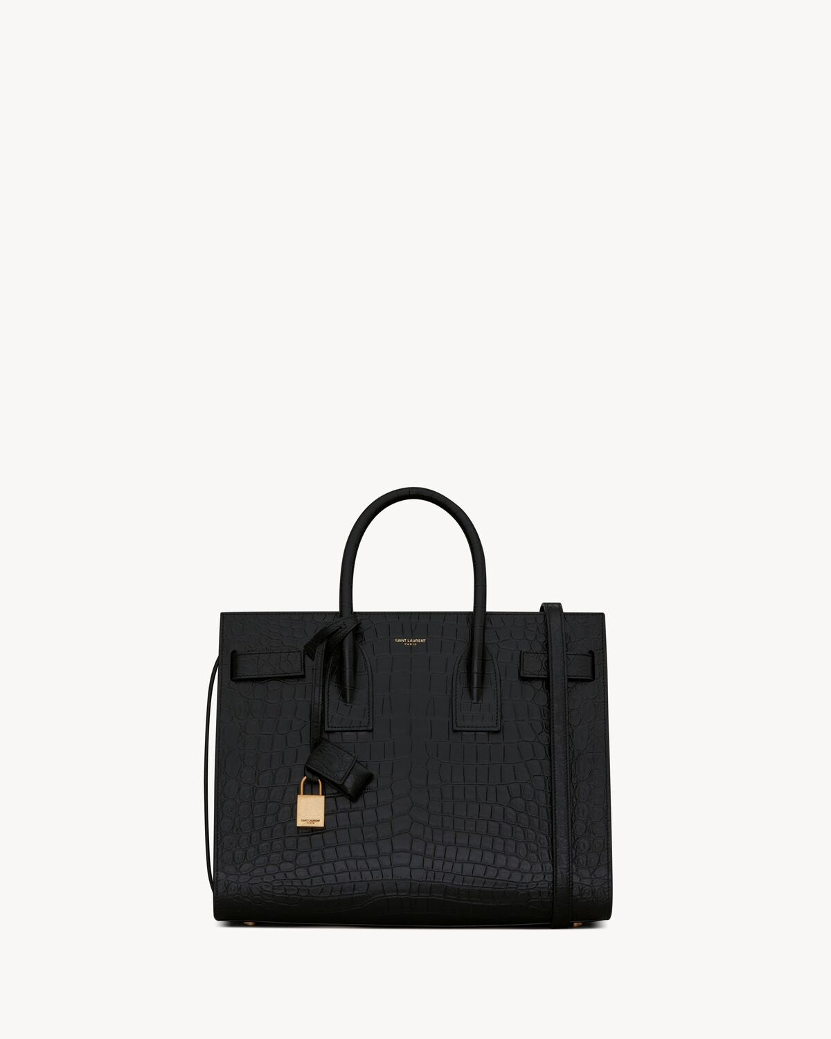 Sac de jour in embossed crocodile leather - small