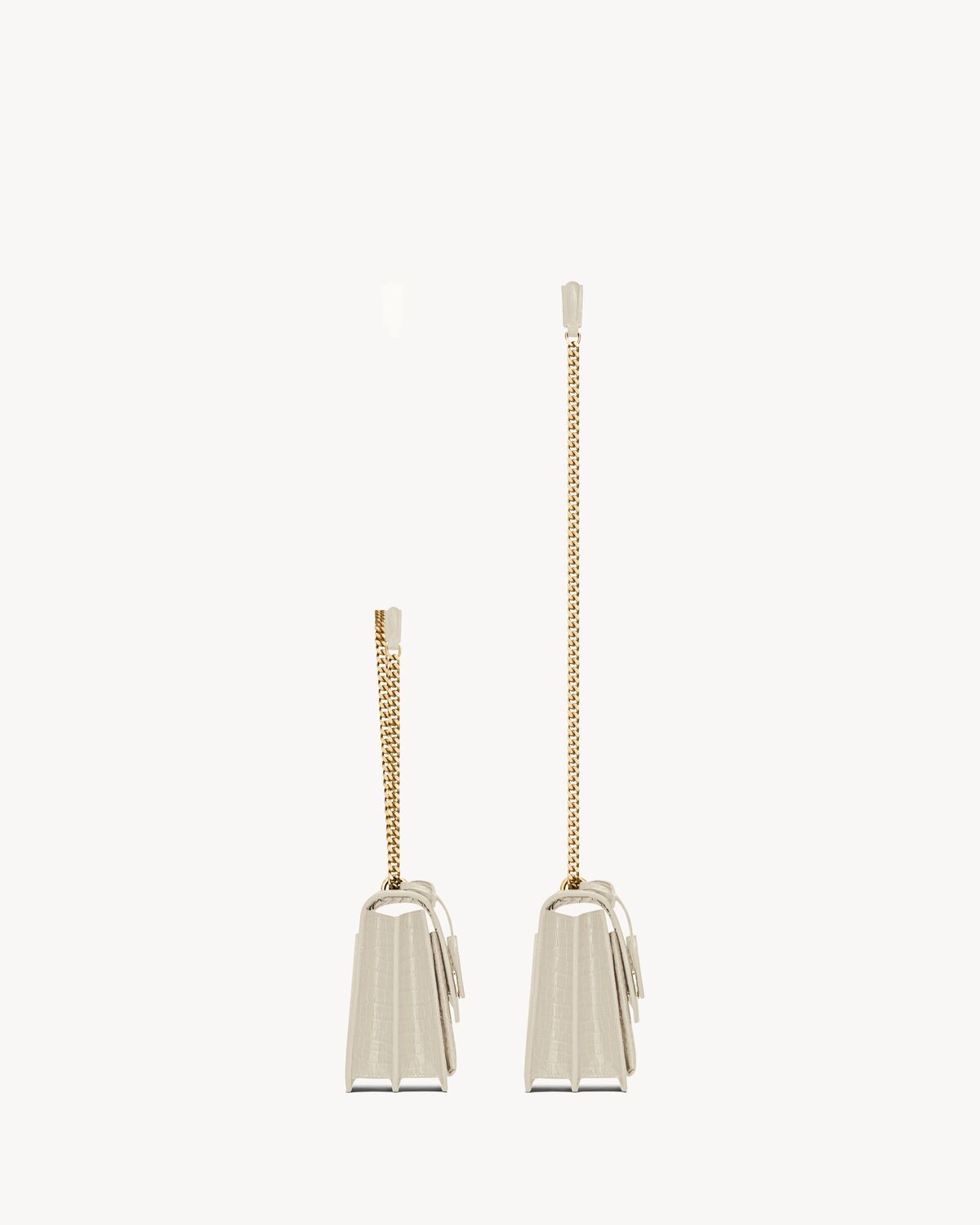 Sunset medium in crocodile-embossed leather