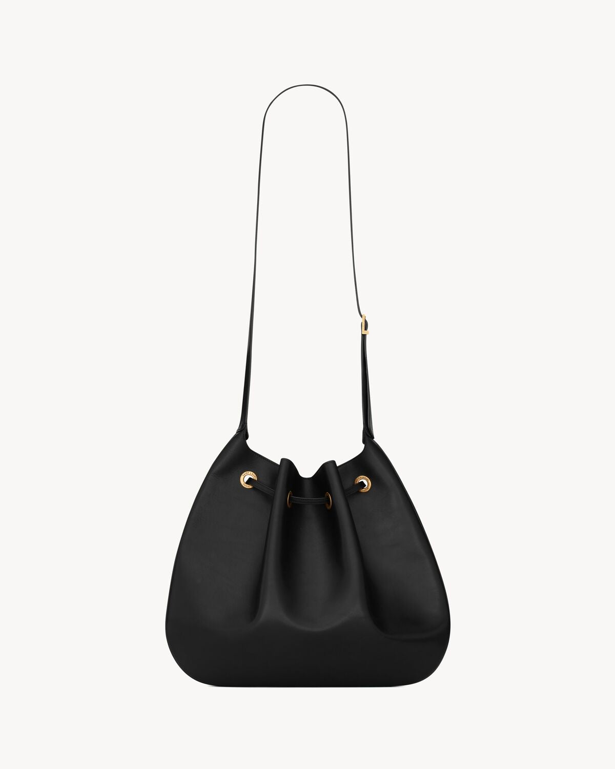 Paris vii large flat hobo bag in smooth leather