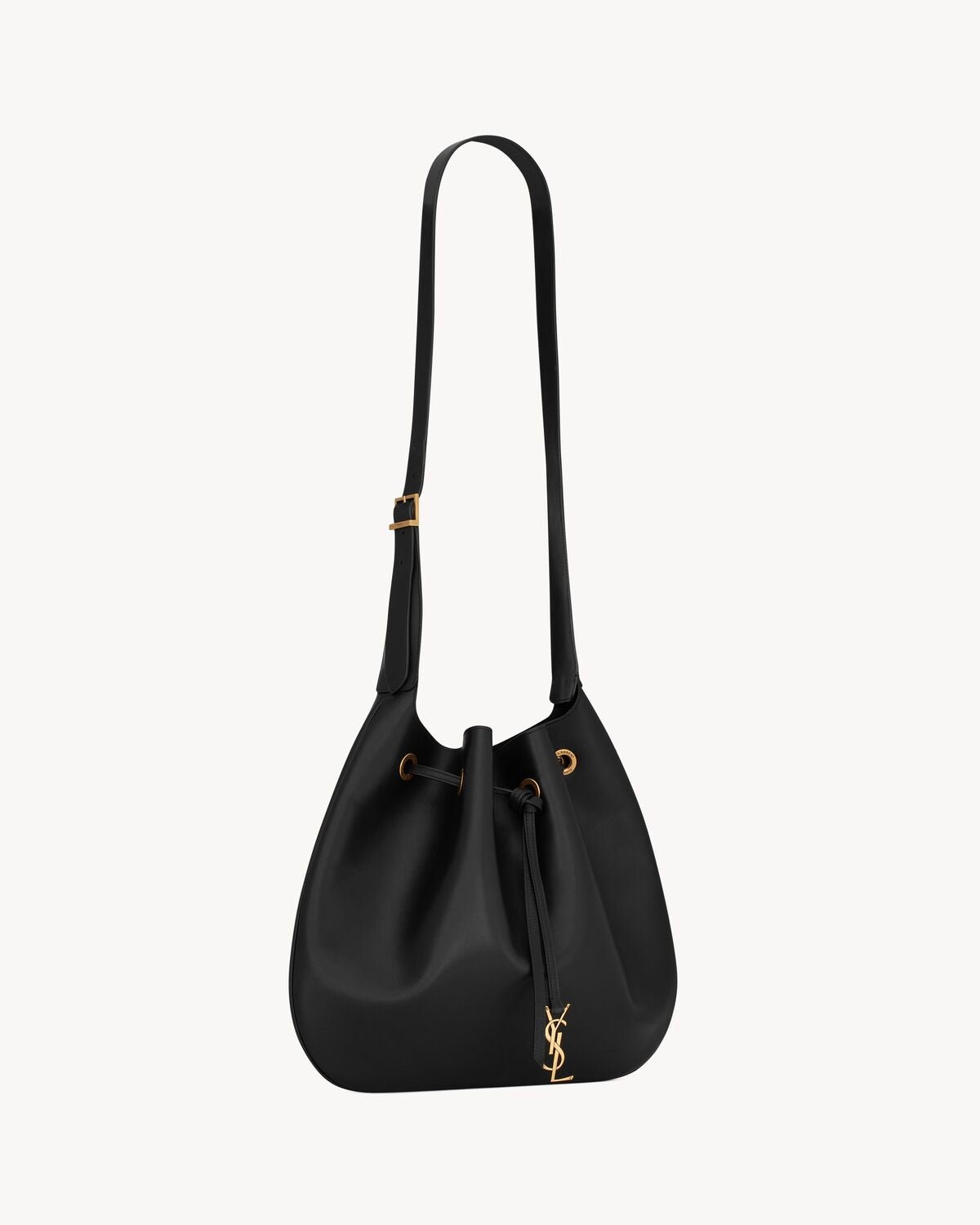 Paris vii large flat hobo bag in smooth leather