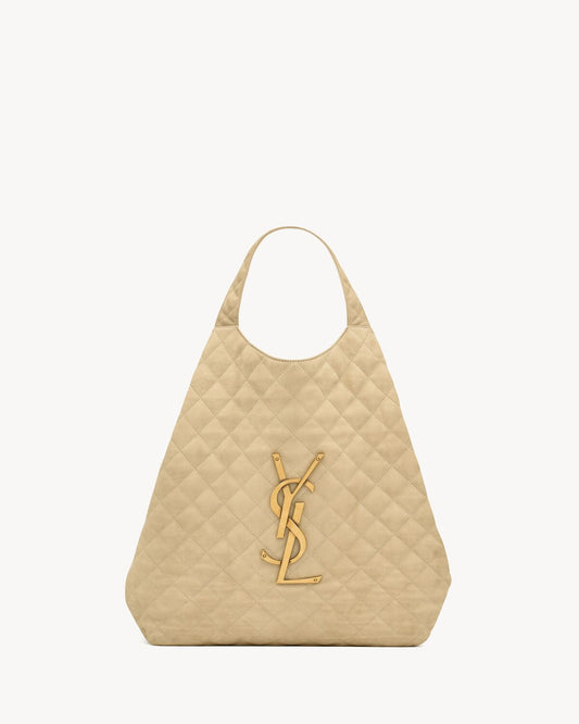 Icare maxi shopping bag in quilted nubuck suede