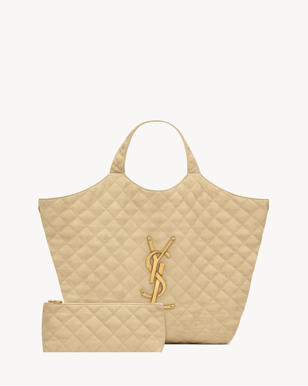 Icare maxi shopping bag in quilted nubuck suede