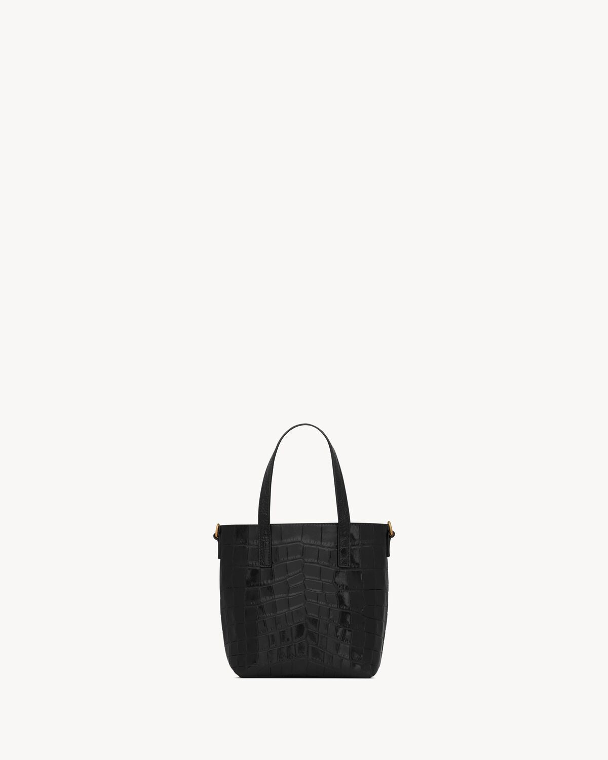 Saint laurent toy shopping bag in crocodile-embossed leather