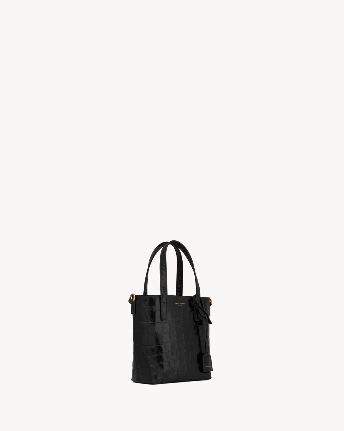 Saint laurent toy shopping bag in crocodile-embossed leather