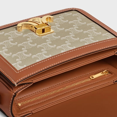 CELINE I TEEN TRIOMPHE BAG in Triomphe Canvas and Calfskin - Hall Of Brand