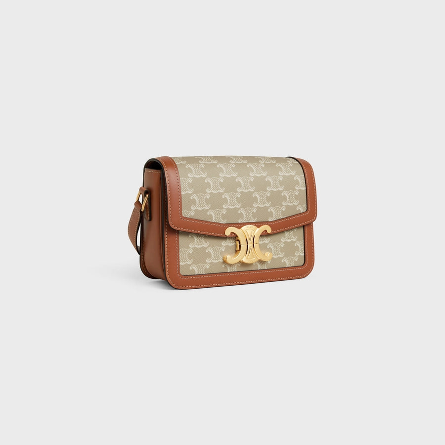 CELINE I TEEN TRIOMPHE BAG in Triomphe Canvas and Calfskin - Hall Of Brand